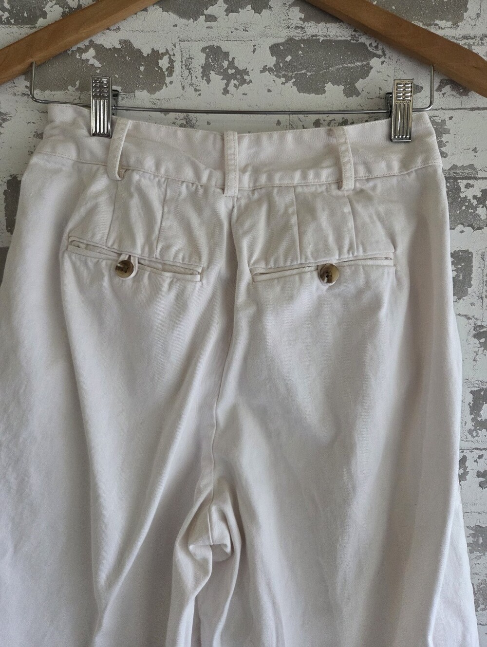Madewell Pleated Wide-Leg Chino Pants in Tile White - Size 4 - Picture 4 of 7
